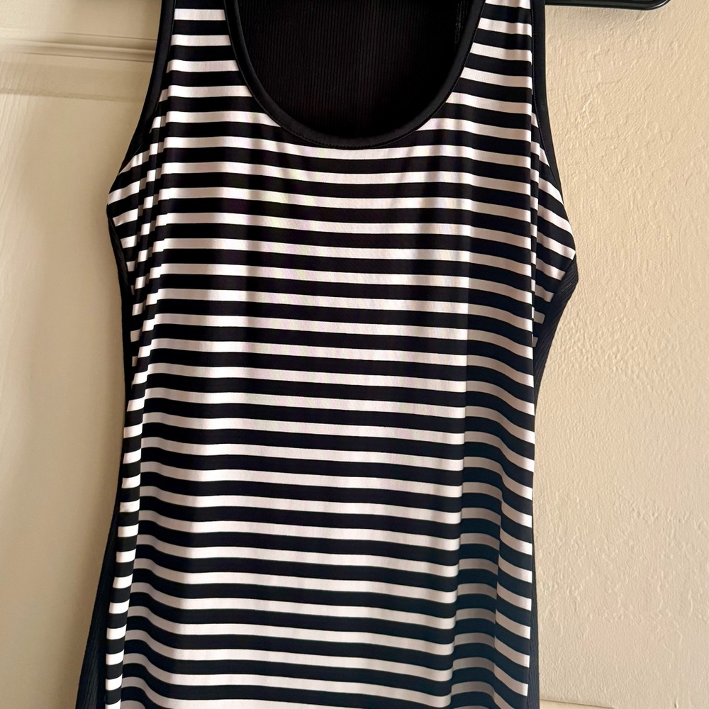 The Limited Black and White Striped Sleeveless Top